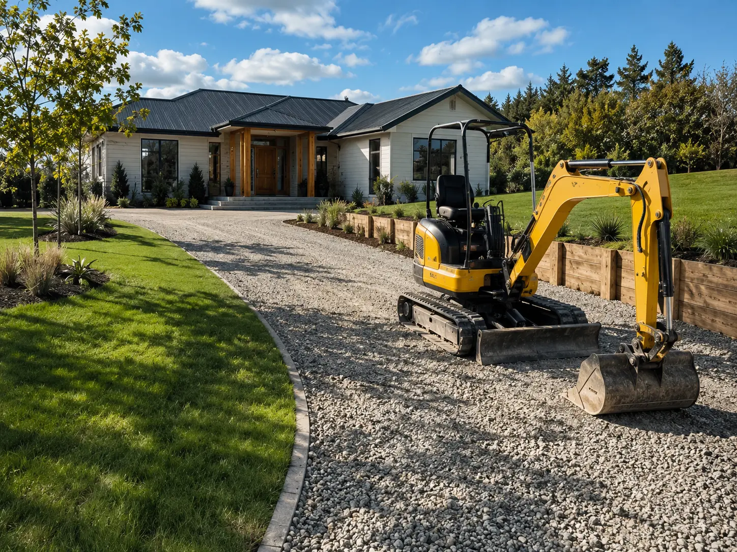 Kerb and channel with new footpath on a residential subdivision